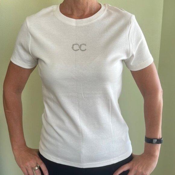 Conrad C Collection Tops - Sparkle "C" White Tee